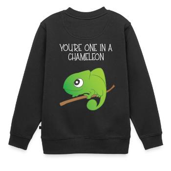 Reptil - Chamäleon - Chamäleons - Geschenk - Kinder Premium Organic Sweatshirt - Schwarz - Hinten - AI Model Kid Female (0cm)
