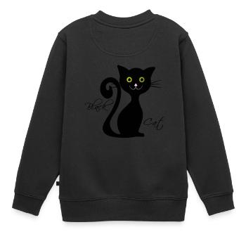Schwarze Katze - Kinder Premium Organic Sweatshirt - Schwarz - Hinten - AI Model Kid Female (0cm)