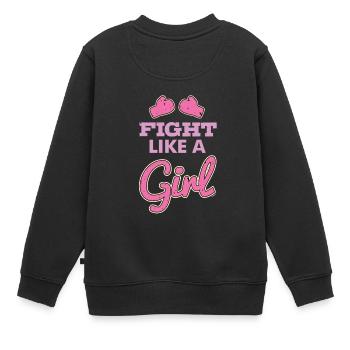 Kämpfen wie ein Mädchen - Kinder Premium Organic Sweatshirt - Schwarz - Hinten - AI Model Kid Female (0cm)