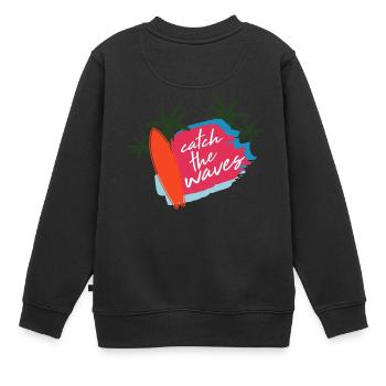Été sort Plage Surf - Sweat Premium enfant bio - noir - Dos - AI Model Kid Female (0cm)