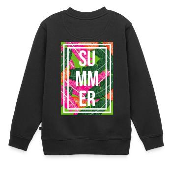 Palmes d’été - Sweat Premium enfant bio - noir - Dos - AI Model Kid Female (0cm)