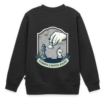 Toujours trois coups devant - Chess Sport Gift - Sweat Premium enfant bio - noir - Dos - AI Model Kid Female (0cm)