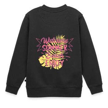 Welcome Summer Beach Gift Shirt - Kids Premium Organic Sweatshirt - black - Back - AI Model Kid Female (0cm)