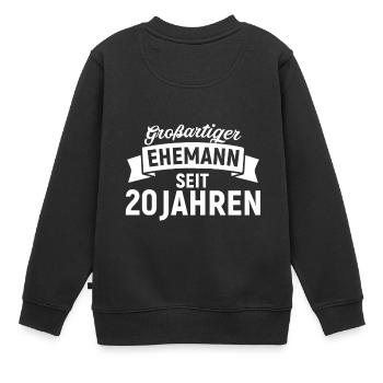 Ehemann - Kinder Premium Organic Sweatshirt - Schwarz - Hinten - AI Model Kid Female (0cm)