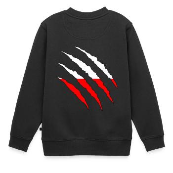 Pologne Polska Football Fan Shirt Coupe du monde cadeau de maillot - Sweat Premium enfant bio - noir - Dos - AI Model Kid Female (0cm)