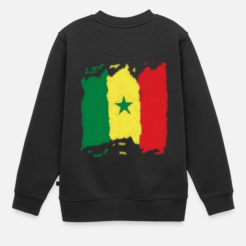Drapeau du Sénégal - Sweat Premium enfant bio - noir