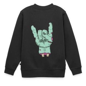 Zombie Halloween sang morts-vivants rock apocalyptique horreur - Sweat Premium enfant bio - noir - Dos - AI Model Kid Female (0cm)