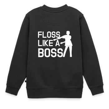 Floss Like A Boss - Kinder Premium Organic Sweatshirt - Schwarz - Hinten - AI Model Kid Female (0cm)