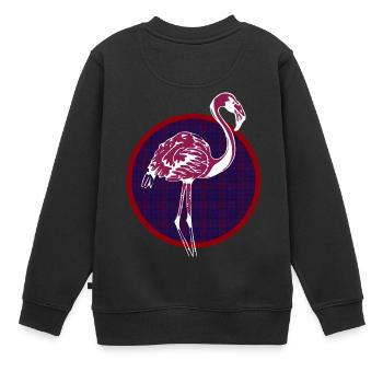 Flamant rouge - Sweat Premium enfant bio - noir - Dos - AI Model Kid Female (0cm)