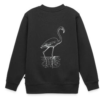 Flamingo Zeichnung - Kinder Premium Organic Sweatshirt - Schwarz - Hinten - AI Model Kid Female (0cm)