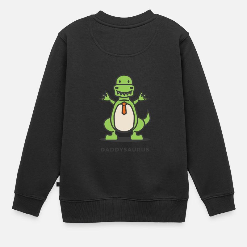 Père & Fils - Daddysaurus Rex - Cadeau - Sweat Premium enfant bio - noir