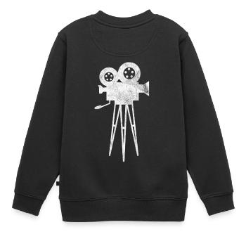 Kamera - Kinder Premium Organic Sweatshirt - Schwarz - Hinten - AI Model Kid Female (0cm)