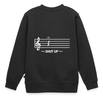 Halte den Mund, halt den Rand, Halt die Klappe - Kinder Premium Organic Sweatshirt - Schwarz - Hinten - AI Model Kid Female (0cm)
