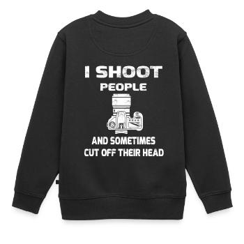 I shoot people - Kinder Premium Organic Sweatshirt - Schwarz - Hinten - AI Model Kid Female (0cm)