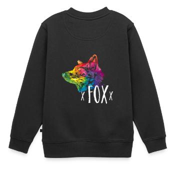 renard - Sweat Premium enfant bio - noir - Dos - AI Model Kid Female (0cm)