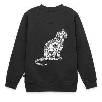 Katze Miezekatze Kätzchen Miau Geschenk - Kinder Premium Organic Sweatshirt - Schwarz - Hinten - AI Model Kid Female (0cm)