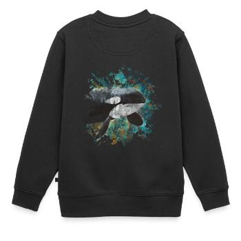 Baleines tueuses - Sweat Premium enfant bio - noir - Dos - AI Model Kid Female (0cm)