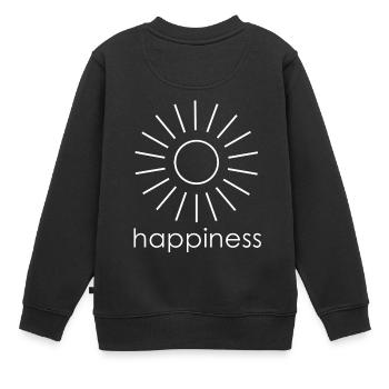 Happiness Sonne gute Laune - Kinder Premium Organic Sweatshirt - Schwarz - Hinten - AI Model Kid Female (0cm)