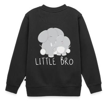 petit frère - Sweat Premium enfant bio - noir - Dos - AI Model Kid Female (0cm)