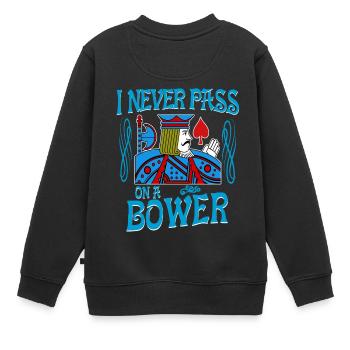 Euchre I Never Pass On A Bower Card Playing T - Kids Premium Organic Sweatshirt - black - Back - AI Model Kid Female (0cm)