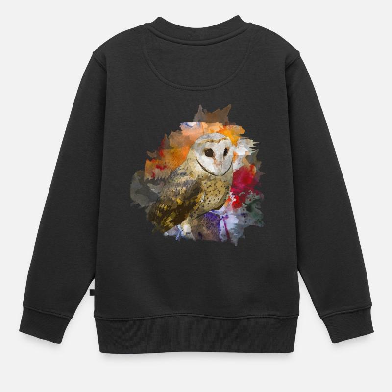 Eule - Kinder Premium Organic Sweatshirt - Schwarz