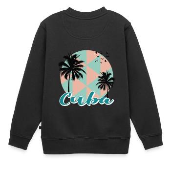 Kuba Karibik Urlaub Kreuzfahrt - Kinder Premium Organic Sweatshirt - Schwarz - Hinten - AI Model Kid Female (0cm)