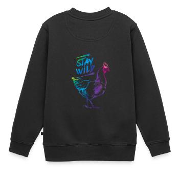 Temps de poulet - Sweat Premium enfant bio - noir - Dos - AI Model Kid Female (0cm)