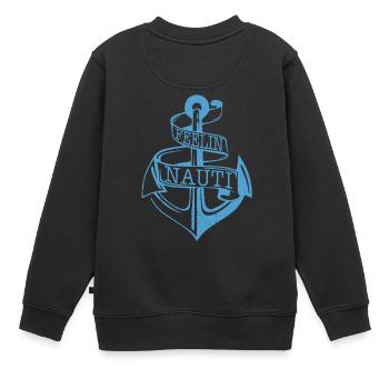 Feelin Nauti - Anchor Maritim Funny Gift - Kids Premium Organic Sweatshirt - black - Back - AI Model Kid Female (0cm)
