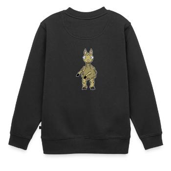 Floss Dance Move Lama - Kinder Premium Organic Sweatshirt - Schwarz - Hinten - AI Model Kid Female (0cm)