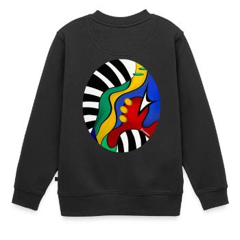 Abstrakte Kunst - Kinder Premium Organic Sweatshirt - Schwarz - Hinten - AI Model Kid Female (0cm)