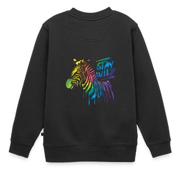Zebra Boom! - Kinder Premium Organic Sweatshirt - Schwarz - Hinten - AI Model Kid Female (0cm)