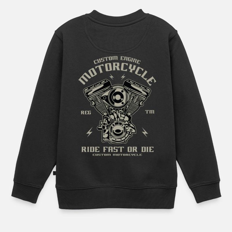 Conversion de moteur de moto Chopper Custom Engine - Sweat Premium enfant bio - noir