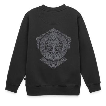 Arbre de Vie - Arbre du Monde Yggdrasil World ash Thor - Sweat Premium enfant bio - noir - Dos - AI Model Kid Female (0cm)