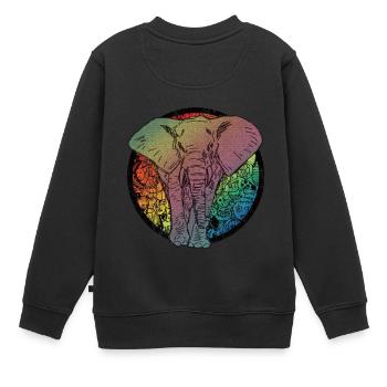 Caricature d'éléphant - Sweat Premium enfant bio - noir - Dos - AI Model Kid Female (0cm)