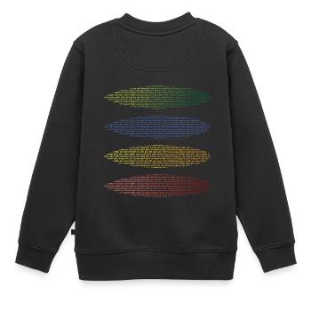 Surfboards et mots combinés avec surf - Sweat Premium enfant bio - noir - Dos - AI Model Kid Female (0cm)