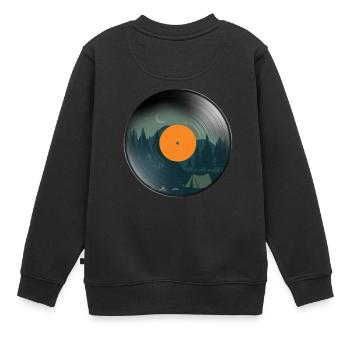 Vintage Vinyl - Kinder Premium Organic Sweatshirt - Schwarz - Hinten - AI Model Kid Female (0cm)