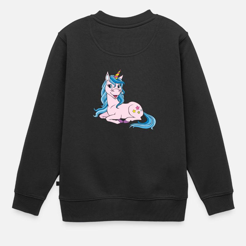 Licorne - Sweat Premium enfant bio - noir