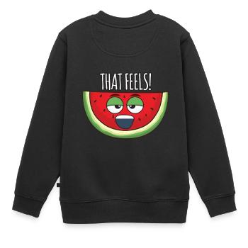 Friendly watermelon - Kids Premium Organic Sweatshirt - black - Back - AI Model Kid Female (0cm)