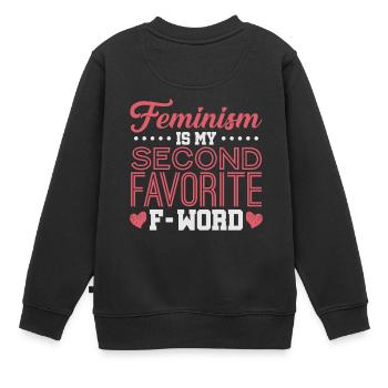 Feminismus - Kinder Premium Organic Sweatshirt - Schwarz - Hinten - AI Model Kid Female (0cm)