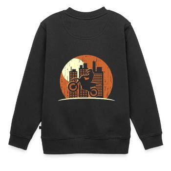 Motorrad city Motorradfahrer Motor race Biker - Kinder Premium Organic Sweatshirt - Schwarz - Hinten - AI Model Kid Female (0cm)