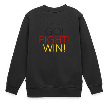 Go! Fight! Win! Germany World Soccer/Football Flag - Kinder Premium Organic Sweatshirt - Schwarz - Hinten - AI Model Kid Female (0cm)