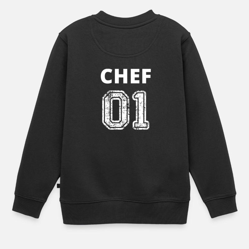 Chef 01 knows best man - gift - Kids Premium Organic Sweatshirt - black