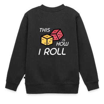 RPG Dice RPG jeu de société Nerd cadeau - Sweat Premium enfant bio - noir - Dos - AI Model Kid Female (0cm)