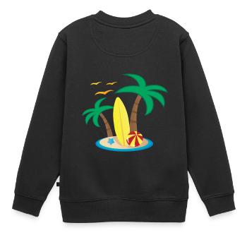 Holiday Island Design - Sweat Premium enfant bio - noir - Dos - AI Model Kid Female (0cm)