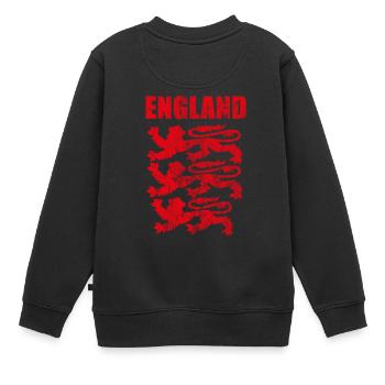 Angleterre Fans Soccer Jersey anglais Fanshirt - Sweat Premium enfant bio - noir - Dos - AI Model Kid Female (0cm)