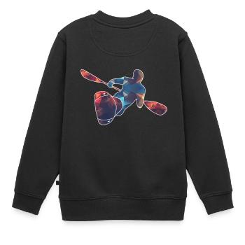 Kajakfahrer / Wildwasser - Kinder Premium Organic Sweatshirt - Schwarz - Hinten - AI Model Kid Female (0cm)