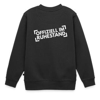 Offiziell im Ruhestand - Kinder Premium Organic Sweatshirt - Schwarz - Hinten - AI Model Kid Female (0cm)