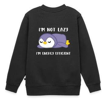 Pinguin - Pinguine - Pinguinmotiv - Faulenzer - Kinder Premium Organic Sweatshirt - Schwarz - Hinten - AI Model Kid Female (0cm)