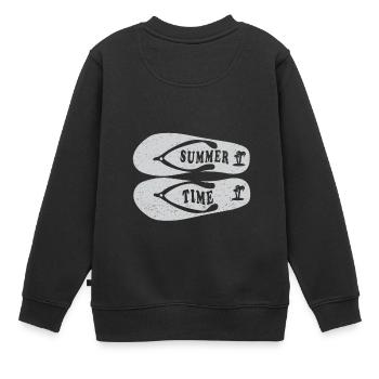 Summer Time Sommer Urlaub Flip Flop - Kinder Premium Organic Sweatshirt - Schwarz - Hinten - AI Model Kid Female (0cm)