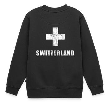 Suisse fans foot jersey Suisse fans - Sweat Premium enfant bio - noir - Dos - AI Model Kid Female (0cm)